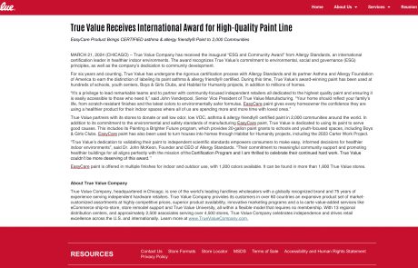 True Value Award PR